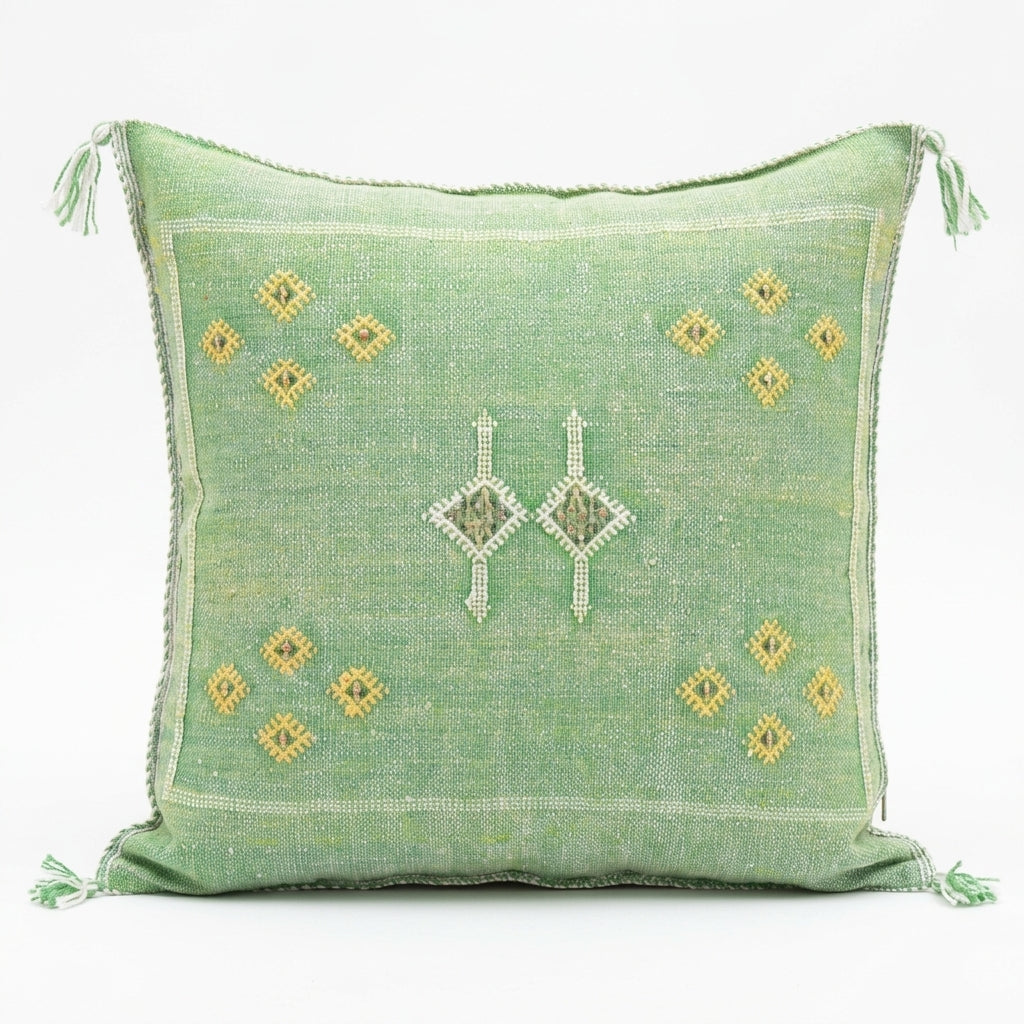 Green Moroccan sabra pillow detail