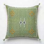 Sage green Moroccan sabra pillow, 50x50 cm