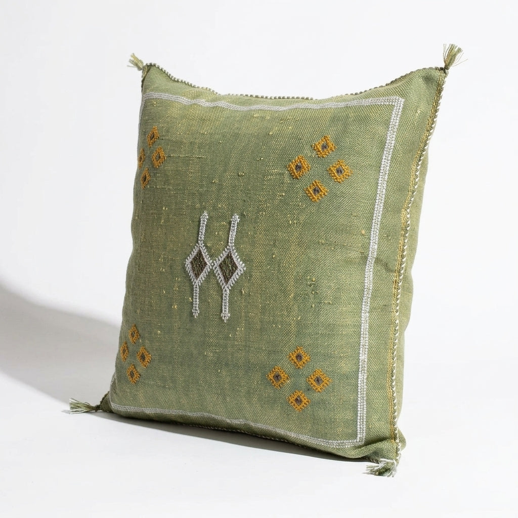 Sage green Moroccan sabra pillow