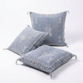 Dove blue Moroccan sabra cactus silk pillow cover, 50x50 cm