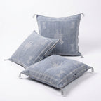 Dove blue Moroccan sabra cactus silk pillow cover, 50x50 cm