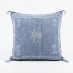 Dove blue Moroccan sabra pillow, 50x50 cm
