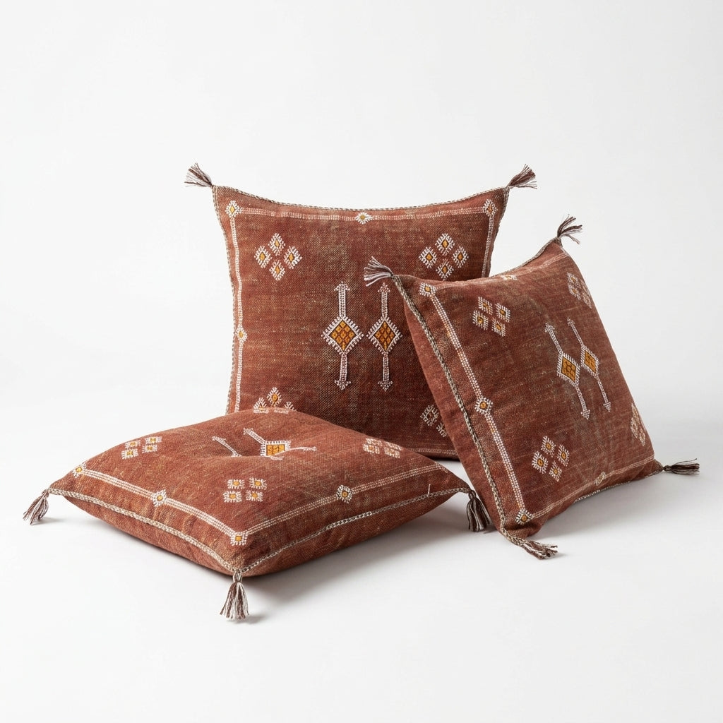 Terracotta Moroccan sabra pillow