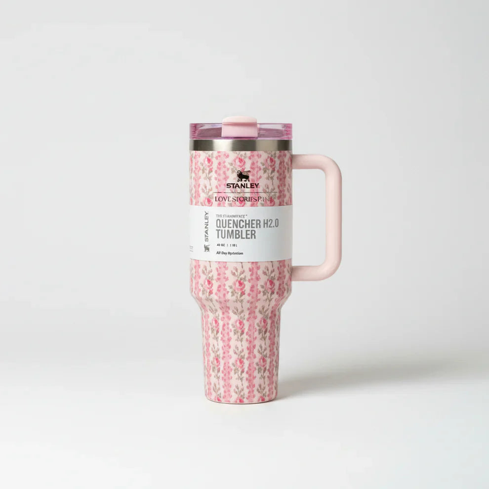 Stanly Quencher H2.0 FlowState Floral Edition Tumbler | 40 OZ (Light Pink)