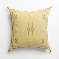 Pale yellow Moroccan sabra cactus silk pillow cover, 50x50 cm