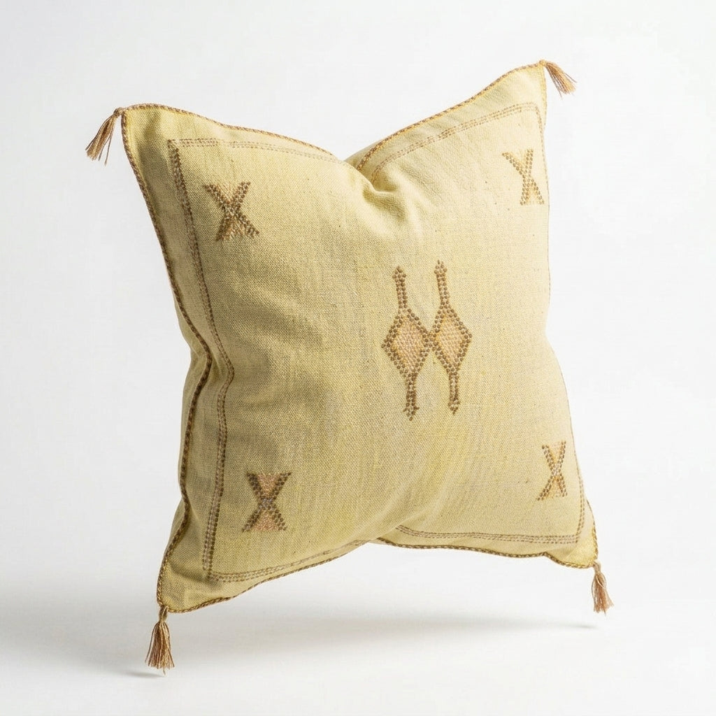 Pale yellow Moroccan sabra pillow