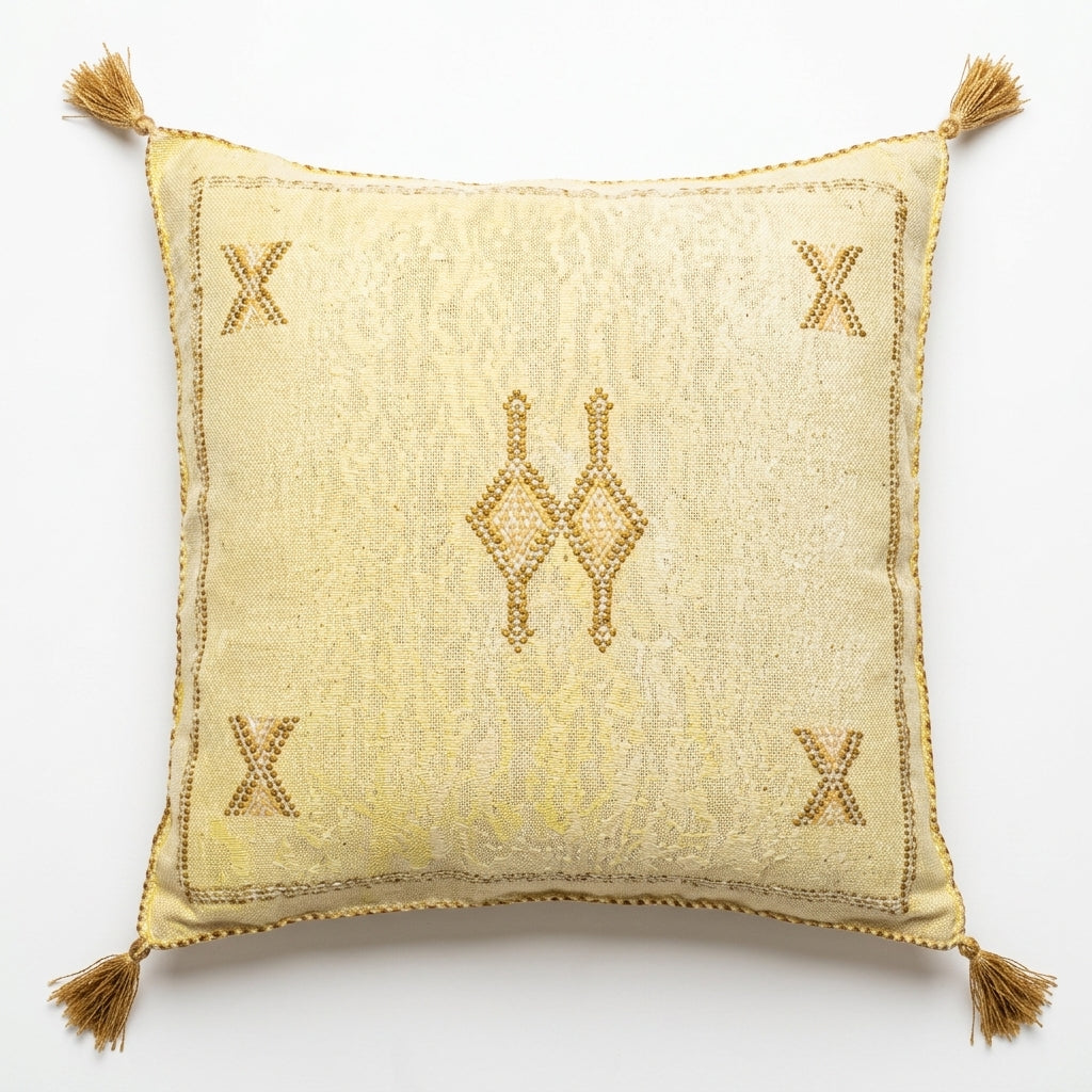 Pale yellow Moroccan sabra pillow