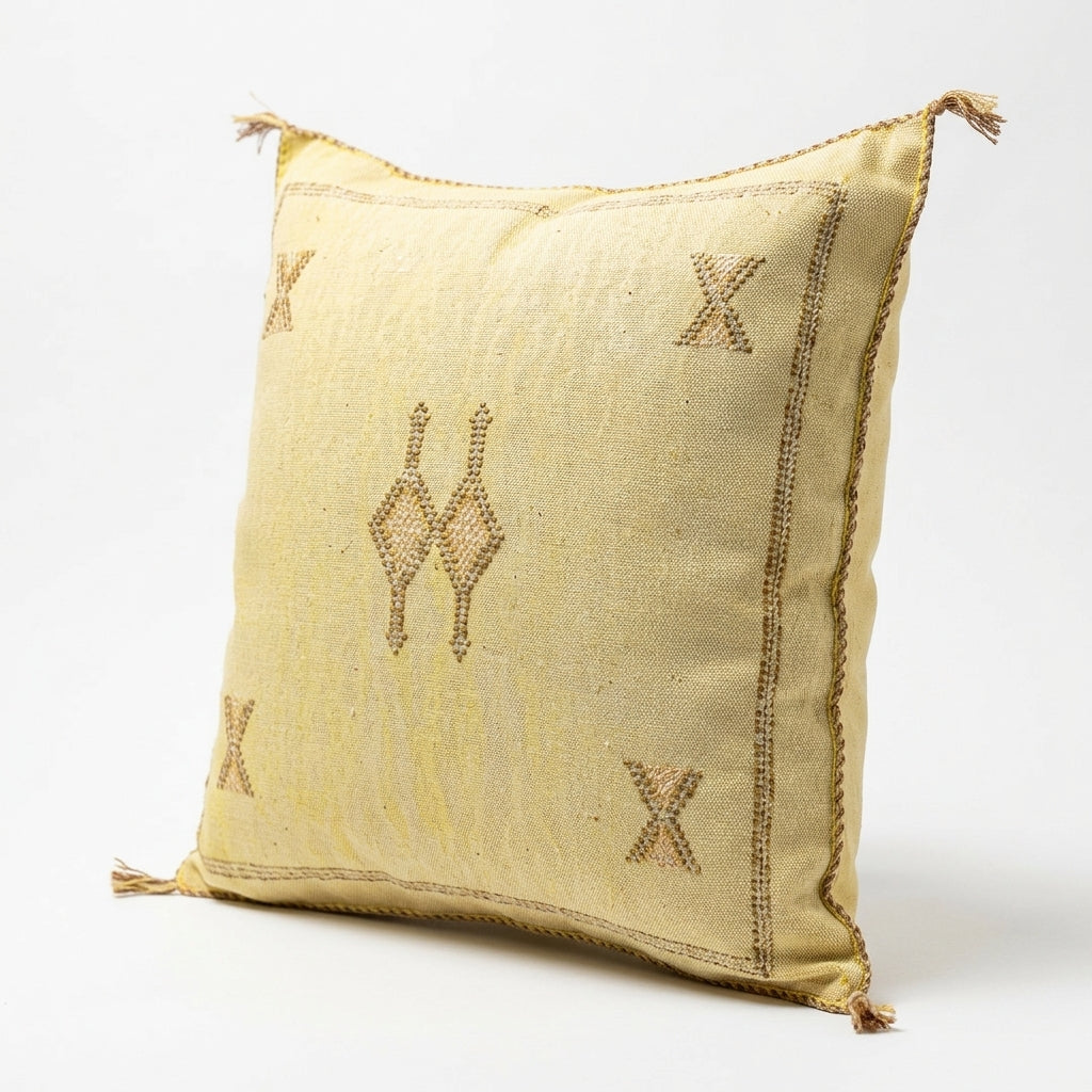 Pale yellow Moroccan sabra pillow