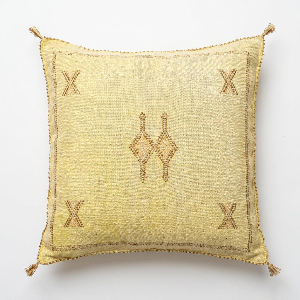 Pale yellow Moroccan sabra pillow