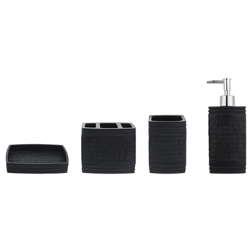 Black Textured Bathroom Set | Premium Bathroom Accessories