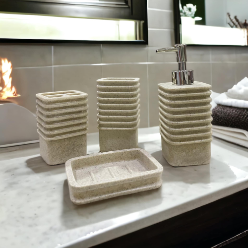 Tumid Style Porcelain Bath Set