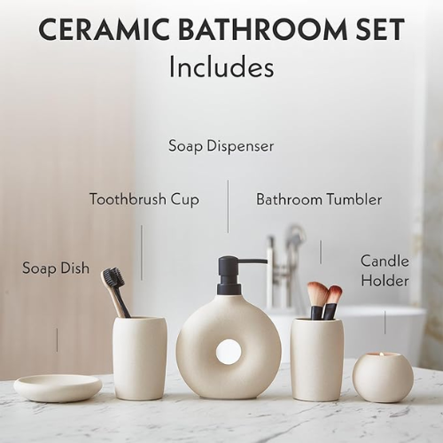 Terramoza Ceramic Bathroom Accessory Set