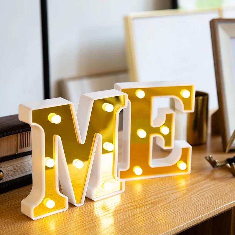LED Alphabet Golden