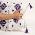 Purple Diamond Moroccan pillow cover 45x45 cm, studio photo