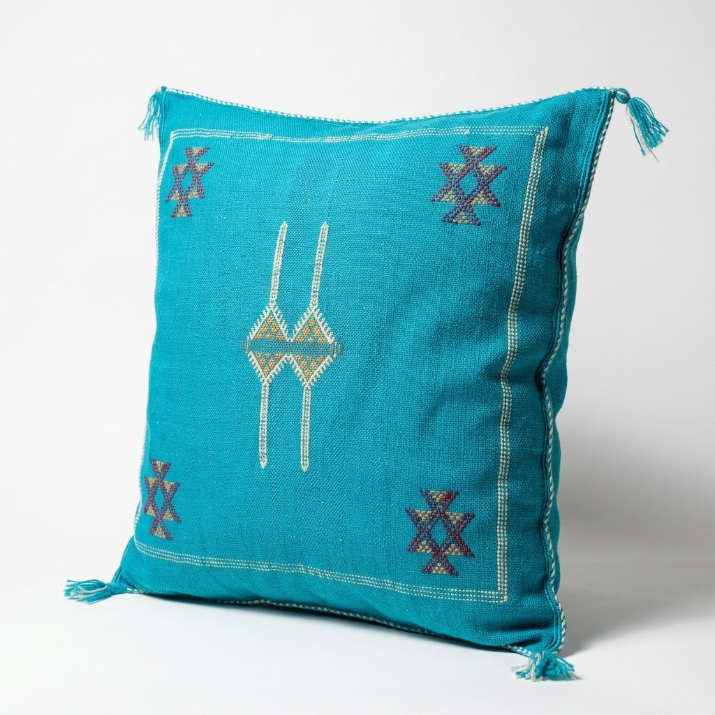 Turquoise Moroccan sabra pillow