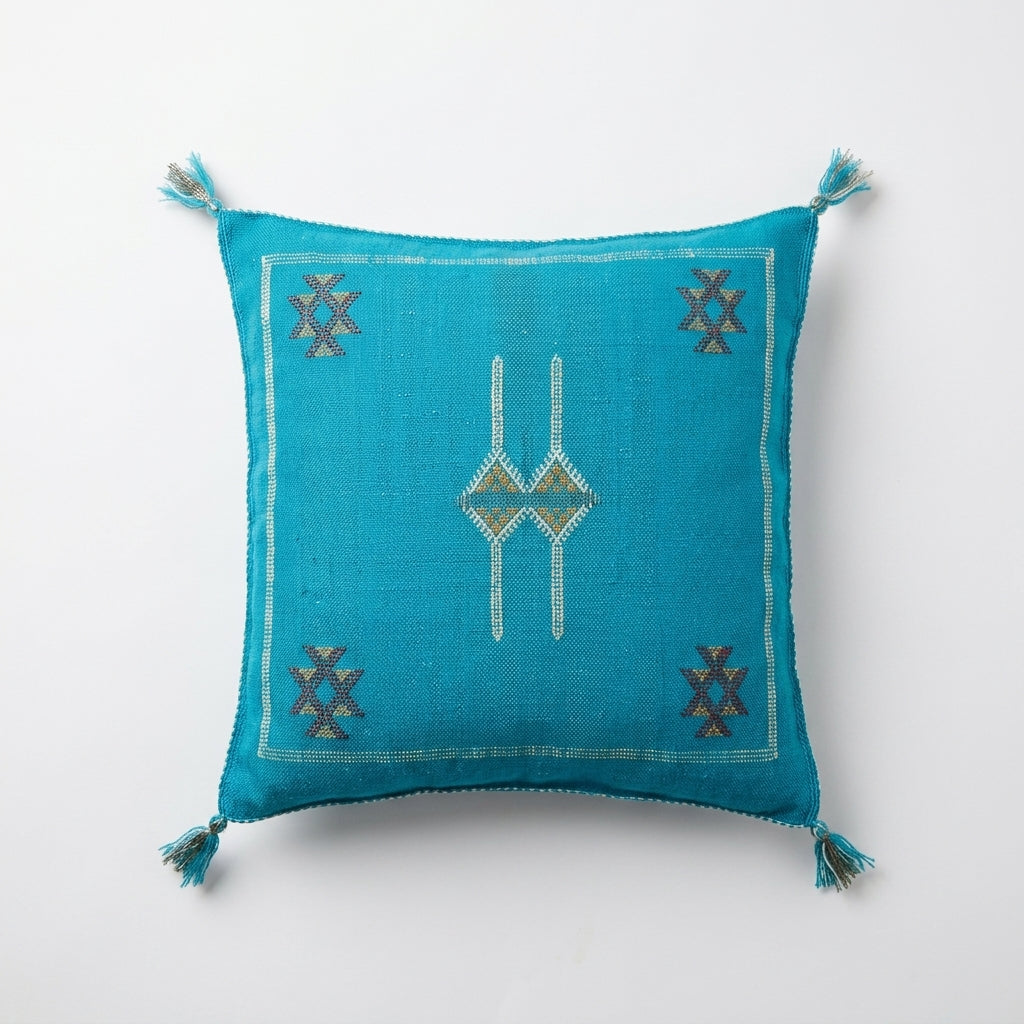 Turquoise Moroccan sabra pillow