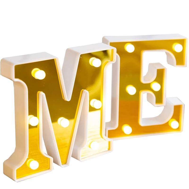 LED Alphabet Golden