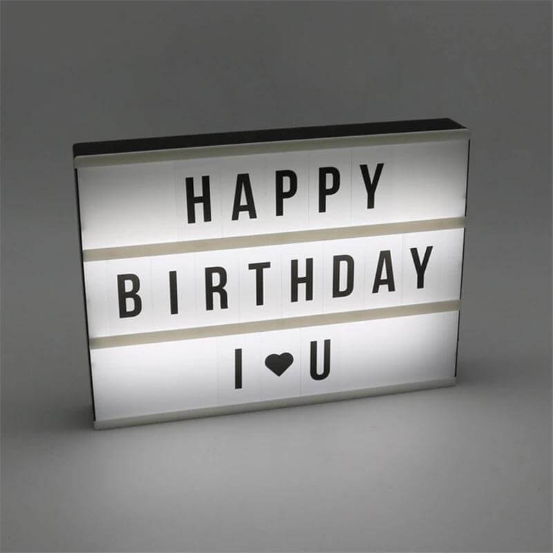 Cinema light box children diy message board with letters
