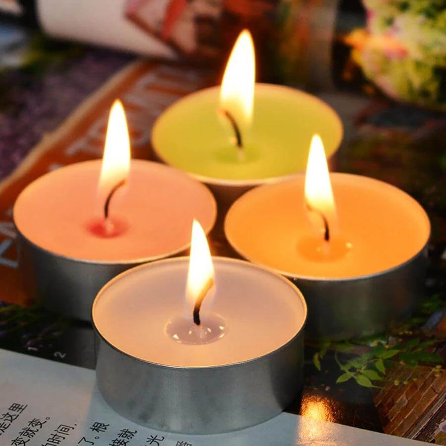 10 Pieces Set Romantic Decorative Candle Tealight Smokeless Oil Candles