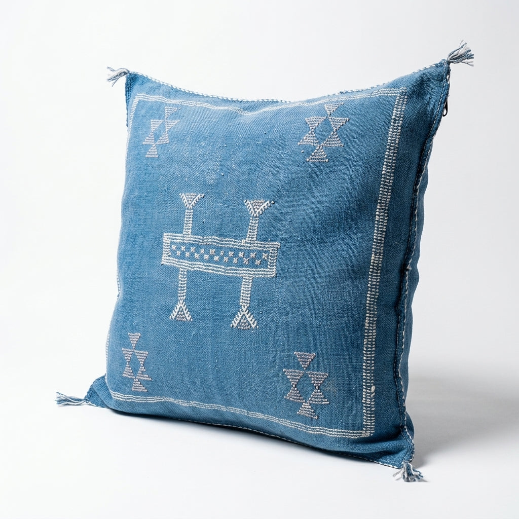 Denim blue Moroccan sabra pillow