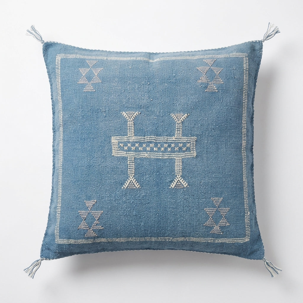 Denim blue Moroccan sabra pillow