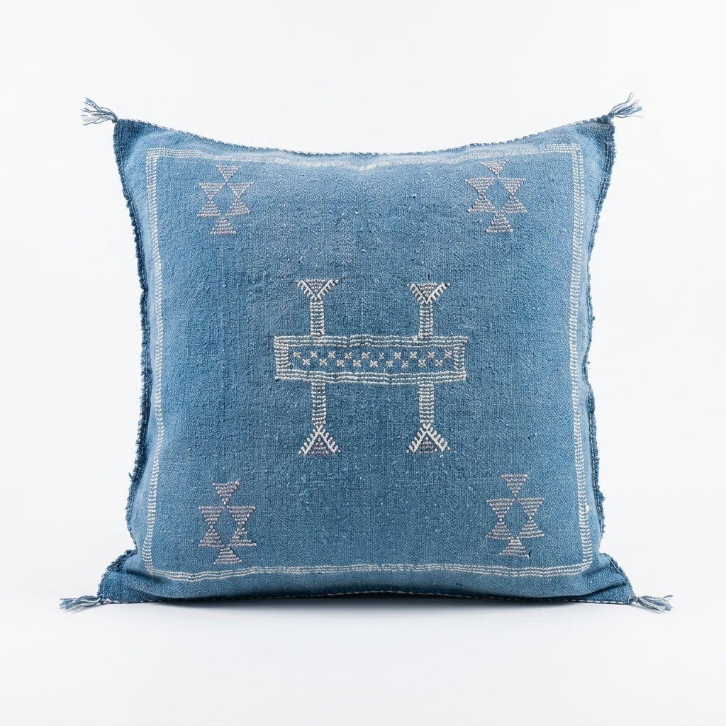 Denim blue Moroccan sabra pillow