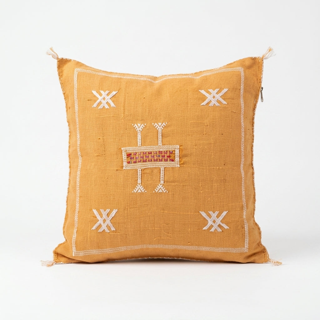 Pumpkin orange Moroccan sabra pillow