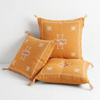Pumpkin orange Moroccan sabra pillow