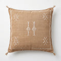 Camel tan Moroccan sabra cactus silk pillow cover, 50x50 cm
