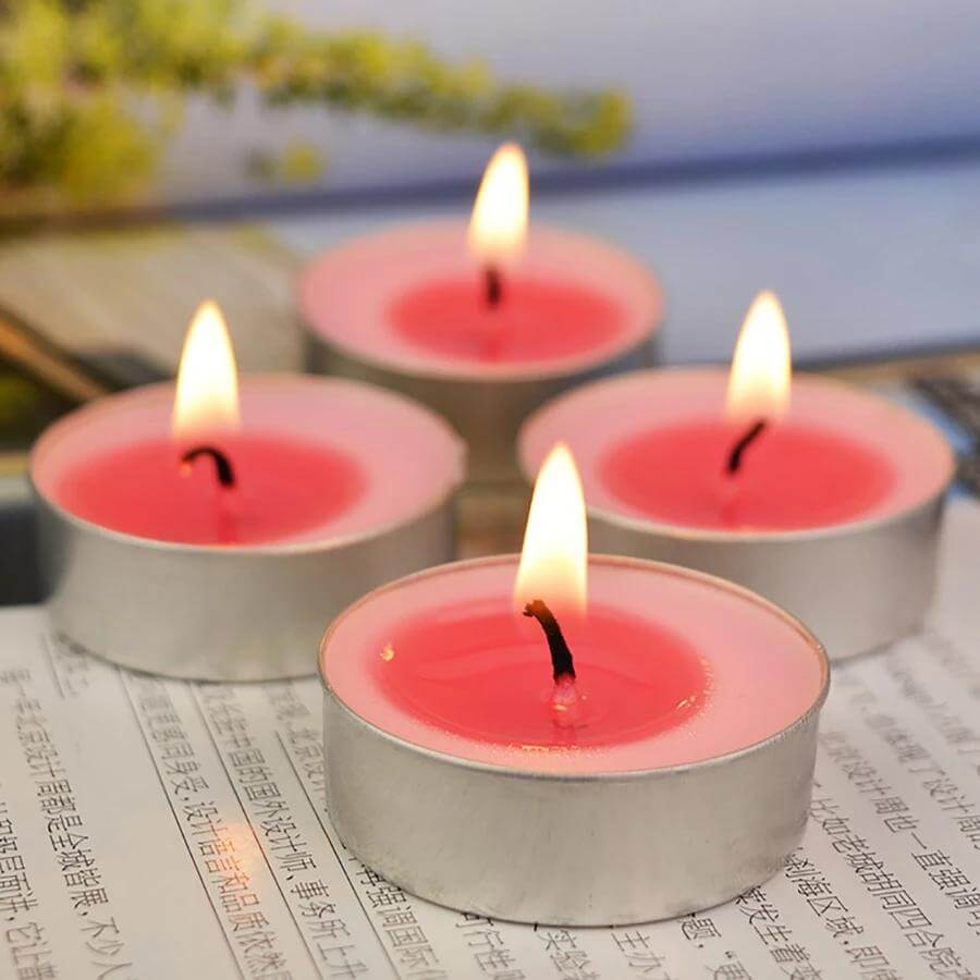 10 Pieces Set Romantic Decorative Candle Tealight Smokeless Oil Candles