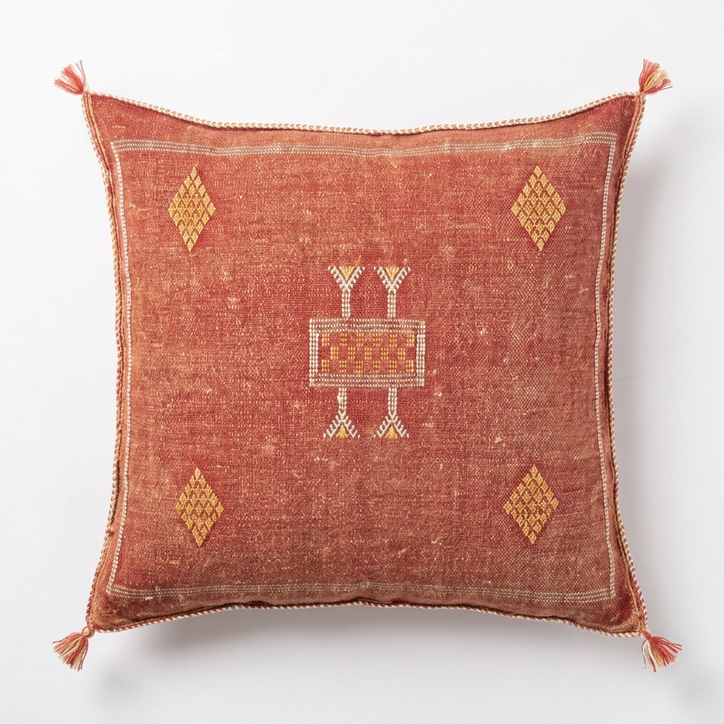 Brick red Moroccan sabra pillow