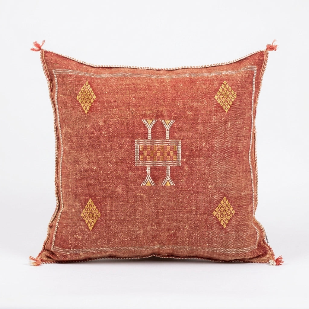 Brick red Moroccan sabra pillow