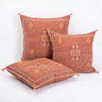 Brick red Moroccan sabra pillow
