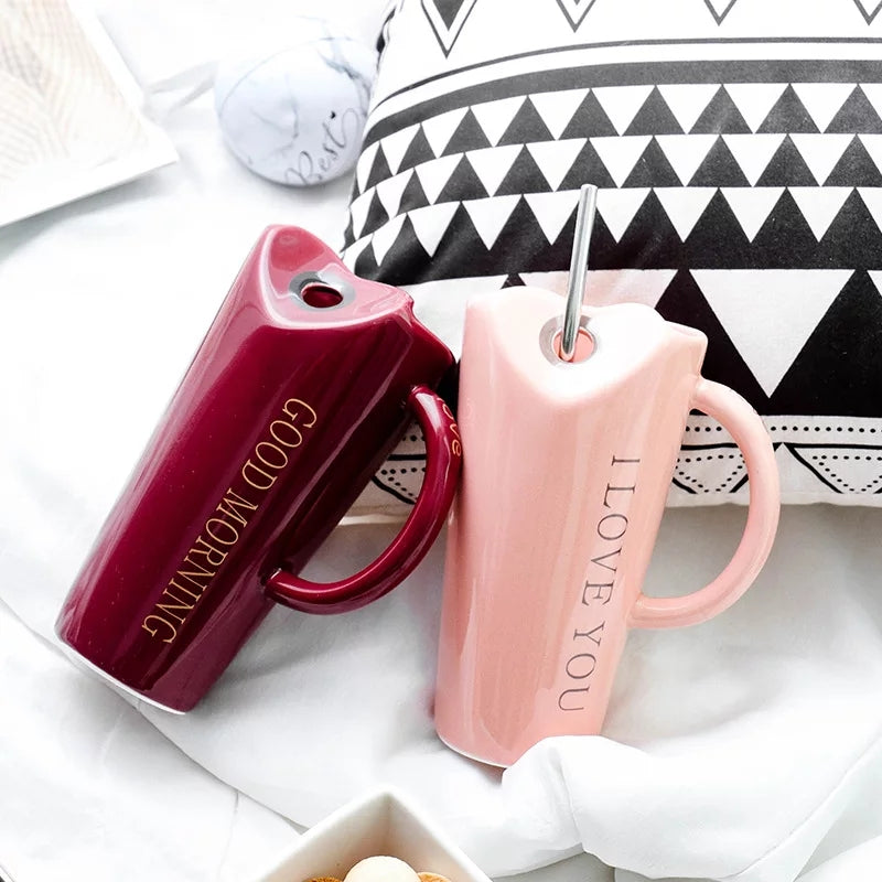 Ceramic drinking Straw mug