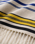 Heritage Stripe bedspread detail, handwoven Moroccan cotton, photo 7
