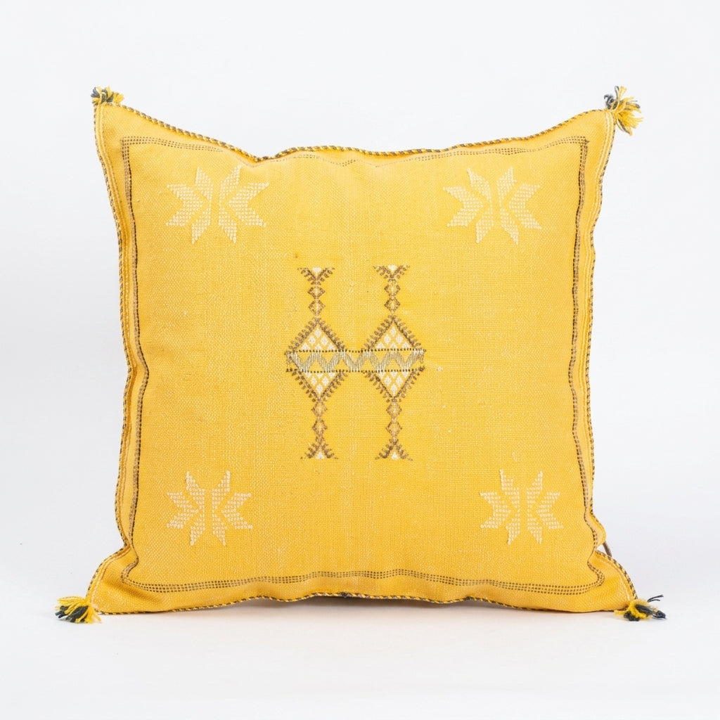 Golden yellow Moroccan sabra pillow