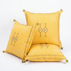 Golden yellow Moroccan sabra pillow