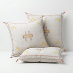 Cream Moroccan sabra cactus silk pillow cover, 50x50 cm