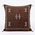 Chocolate brown Moroccan sabra cactus silk pillow cover, 50x50 cm