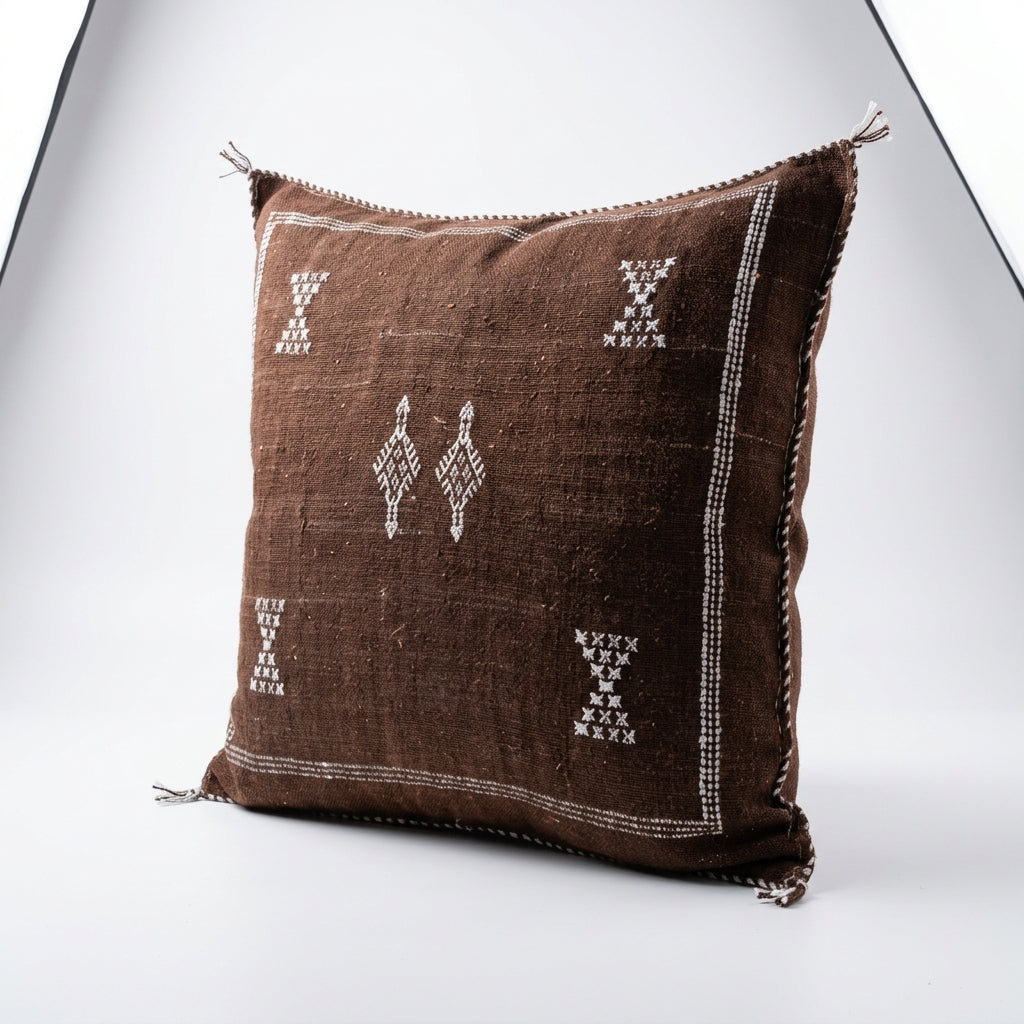 Chocolate brown Moroccan sabra pillow