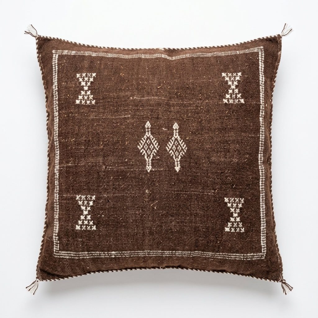Chocolate brown Moroccan sabra pillow