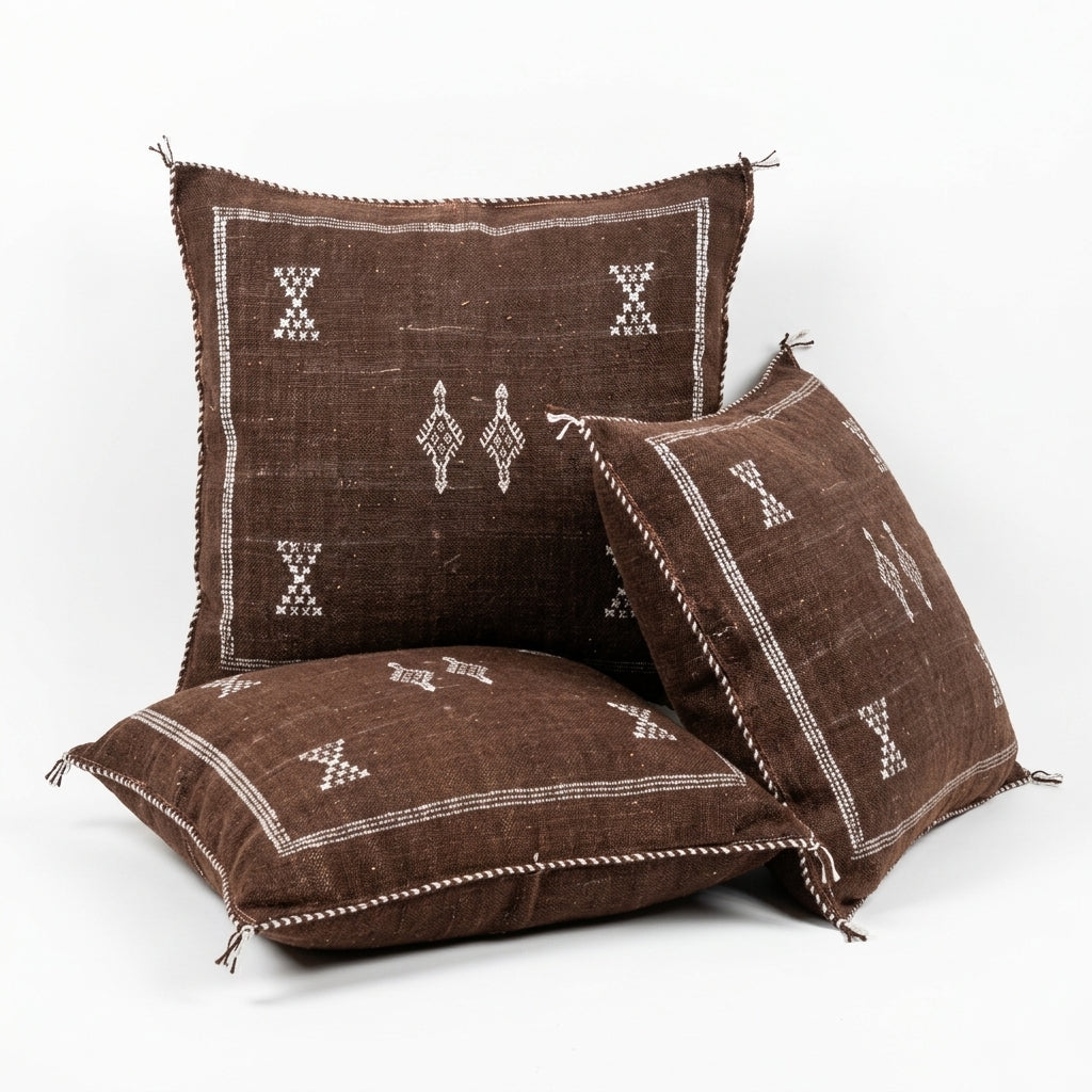 Chocolate brown Moroccan sabra pillow