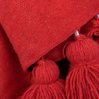 Berber Red Tassel bedspread detail, handwoven Moroccan cotton, photo 5