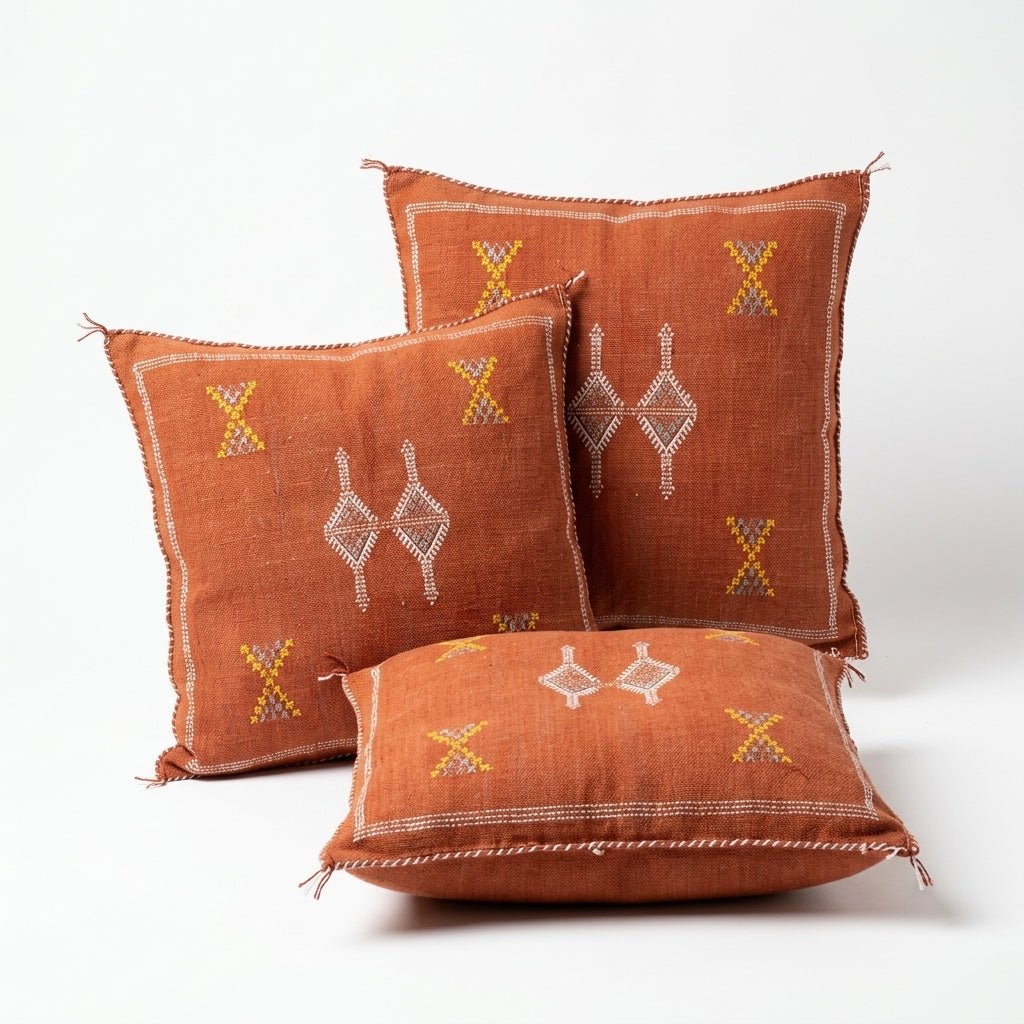 Rust Moroccan sabra pillow
