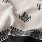Amazigh Signs bedspread detail, handwoven Moroccan cotton, photo 2