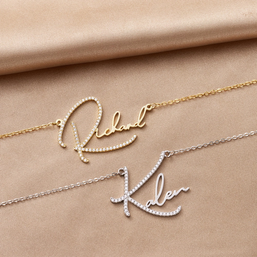 Diamond Signature Name Necklace