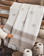 Misty Grey Diamond bedspread detail, handwoven Moroccan cotton, photo 8