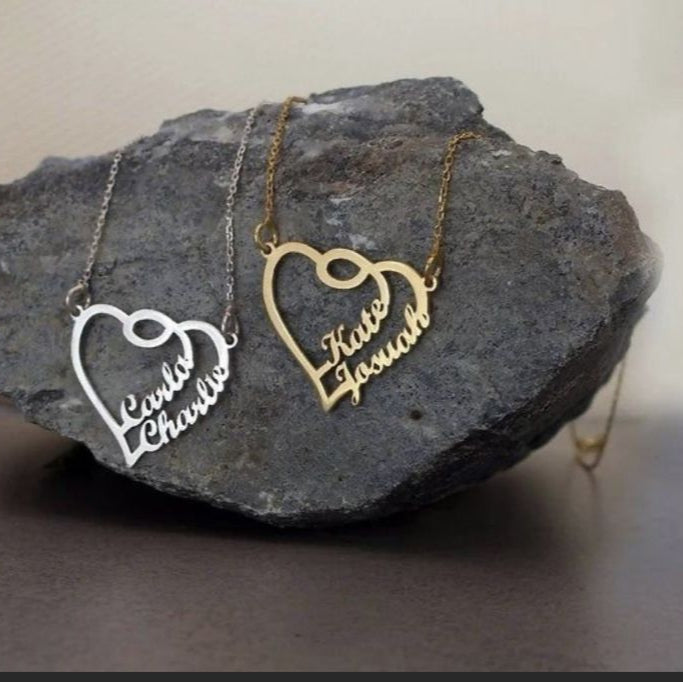 Couple Name heart Name Pendant