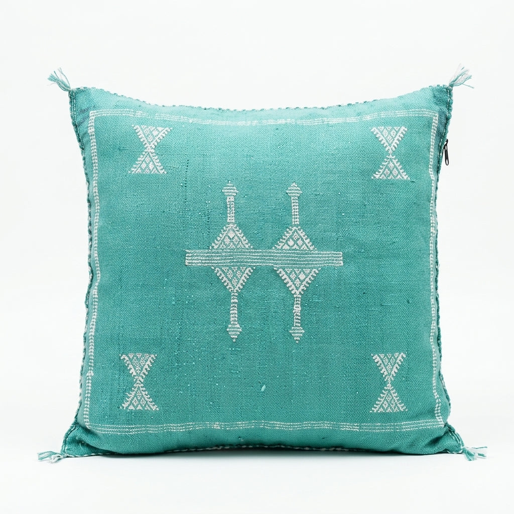 Teal Moroccan sabra pillow