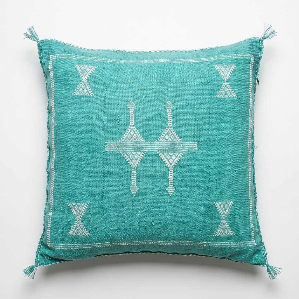 Teal Moroccan sabra pillow